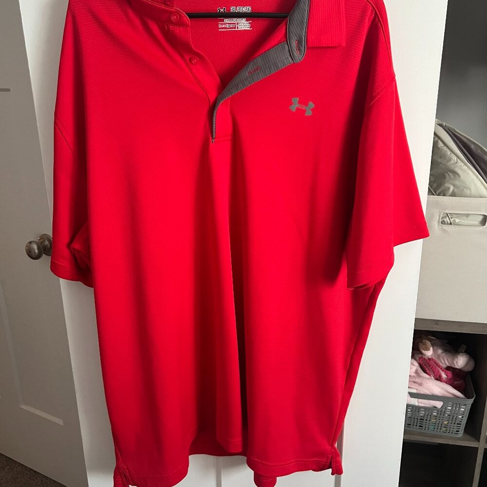 3xl xxxl under armour mens polo shirt red bright